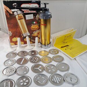 Vintage Atlas Biscuits Marcato Cookie Press 178306 Made in Italy set Vintage